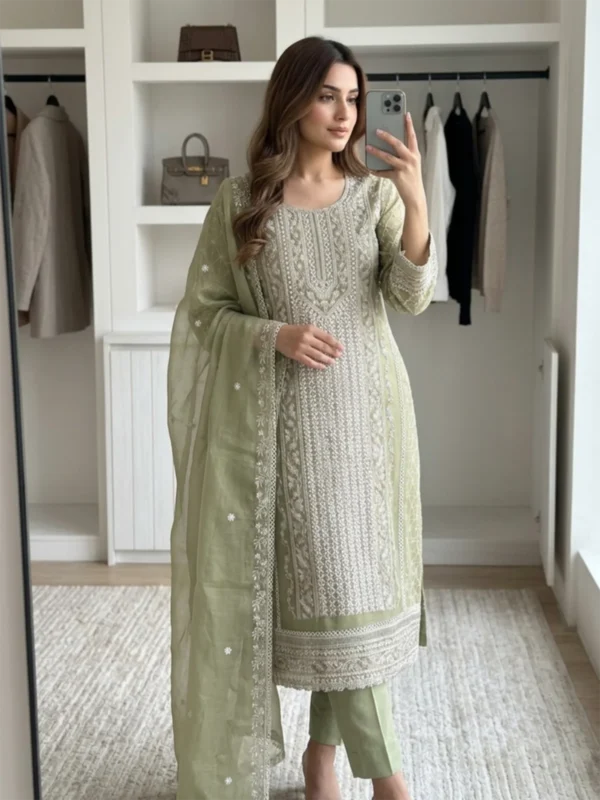 Embroidery Three Piece