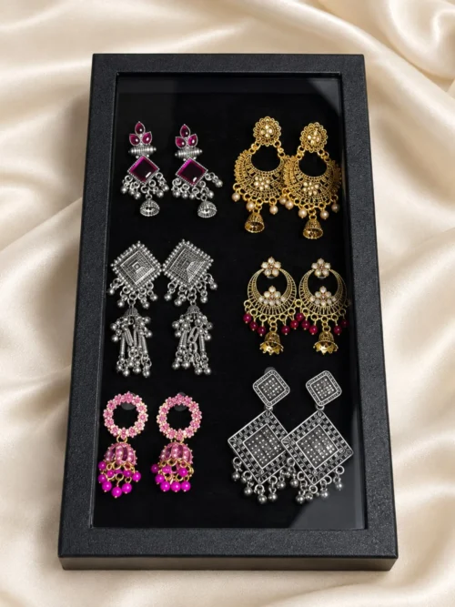 Earrings 6 pis combo box