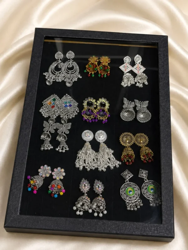 Earrings 12 pis combo box