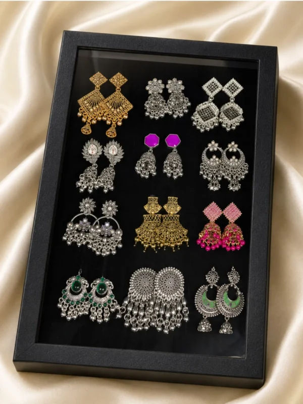 Earrings 12 pis combo box